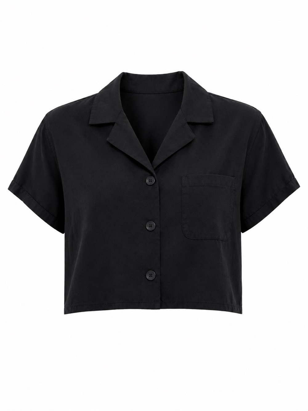 OAK + FORT Cropped Button Front Top